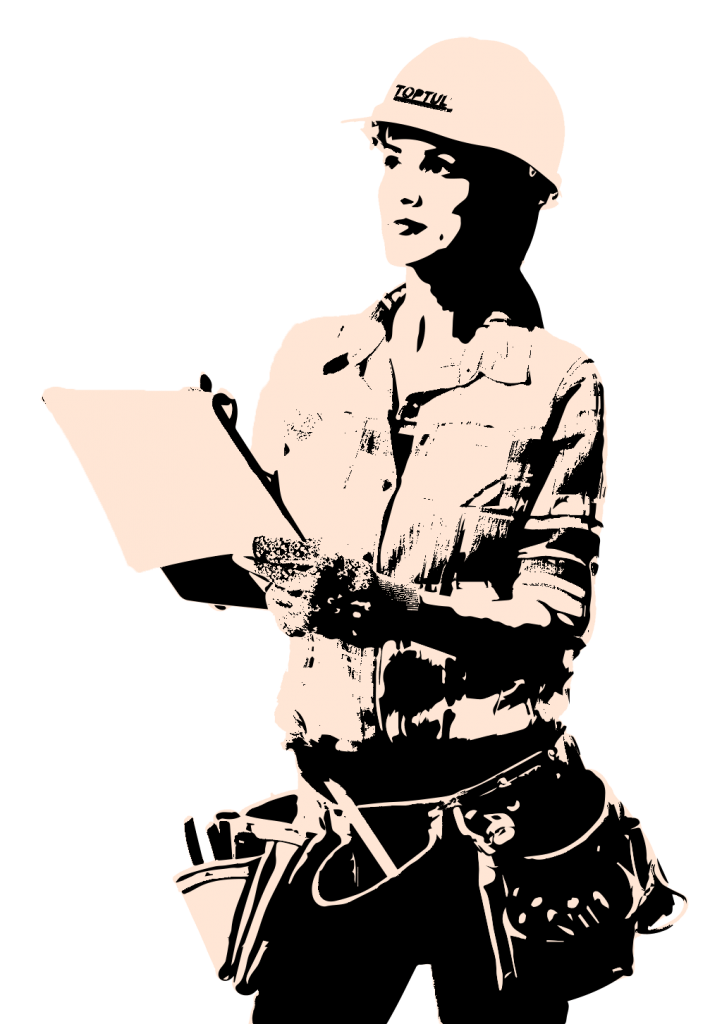 Woman with hard hat