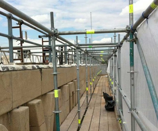 Stone restoration. Working at height