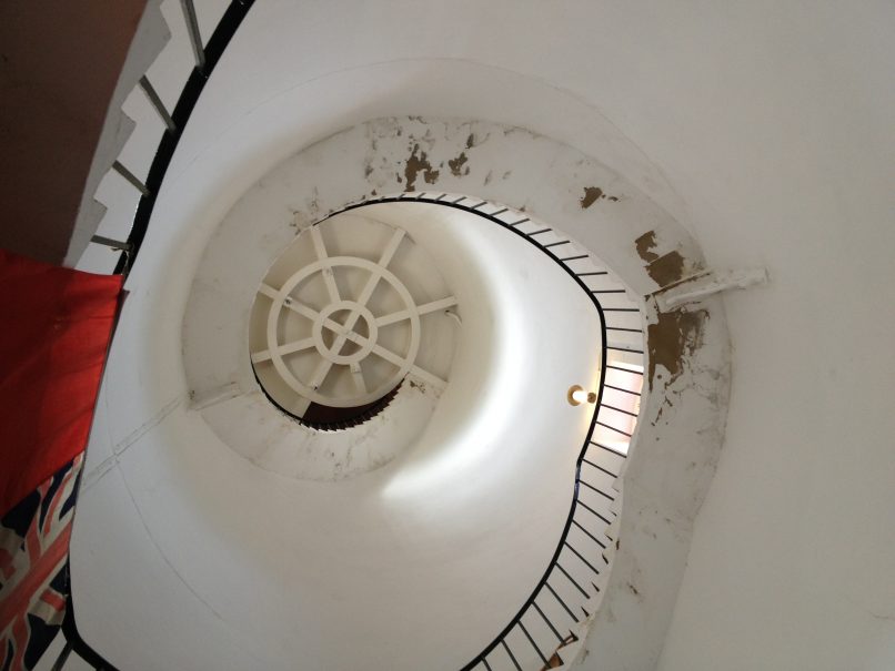Happisburgh Lighthouse - before paint removal on staircase